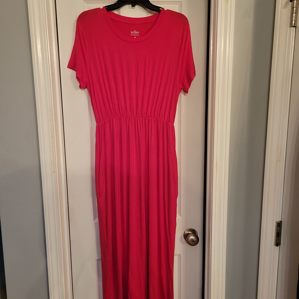 NY & Co. Soho Fuscia Casual Maxi Sundress